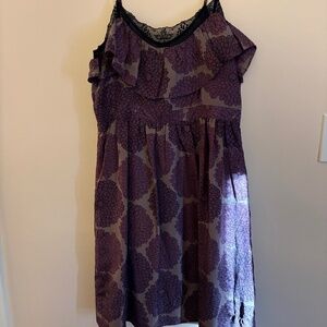 Anthropologie Lil Floral Silk Dress